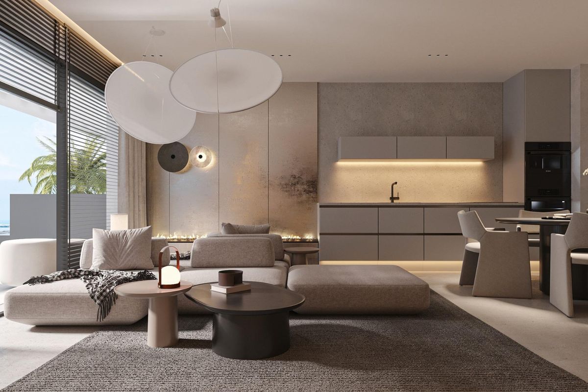 Heldere keuken met strakke kasten in een 2-slaapkamer appartement gelegen in Estepona.