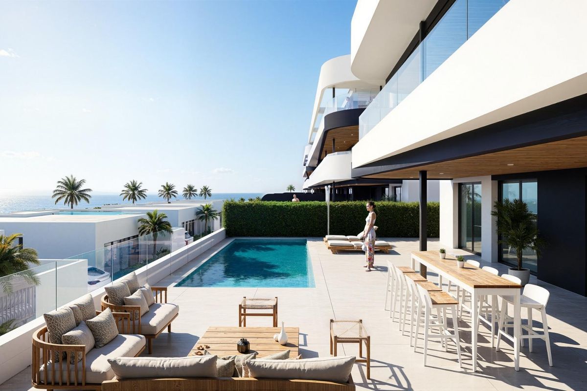 Nahaufnahme der Terrasse im Penthouse