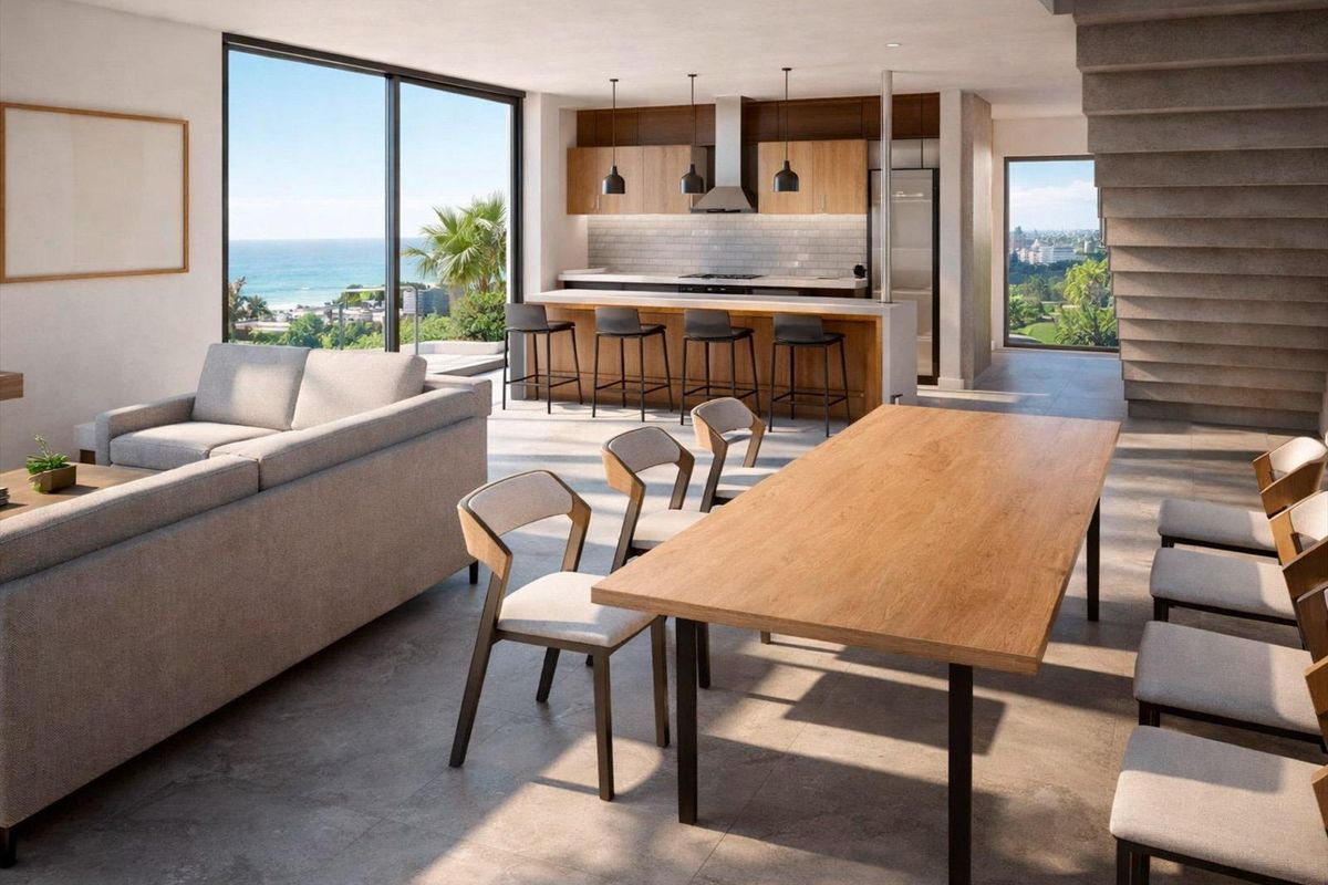 Dining area with modern design in town house