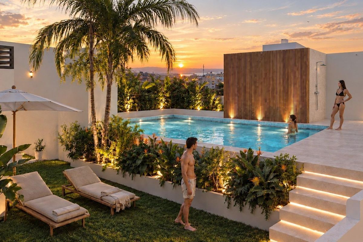Modern interieur van het penthouse in Santa Pola