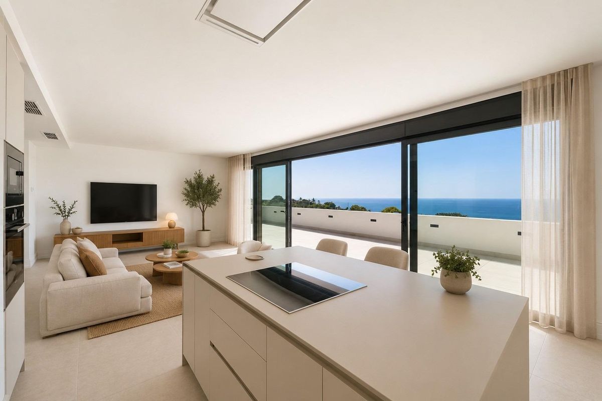 Penthouse hálószoba tengerre néző kilátással