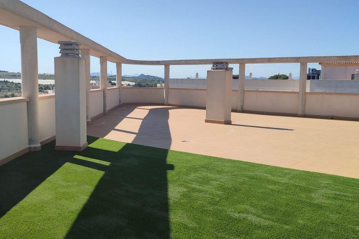 Ruim dakterras met kunstgras en panoramisch uitzicht in San Miguel de Salinas.