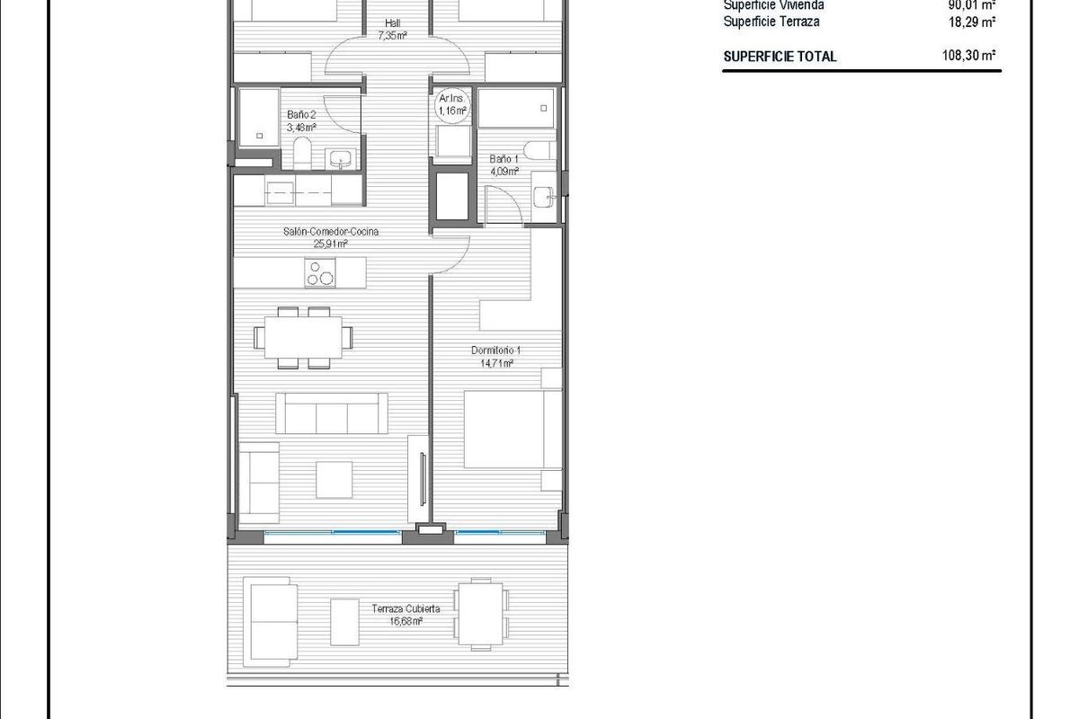 3 hálószobás apartman Fuengirola terasz - Kép 19