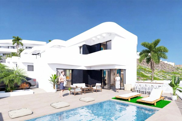 Villa exterior with pool in Algorfa