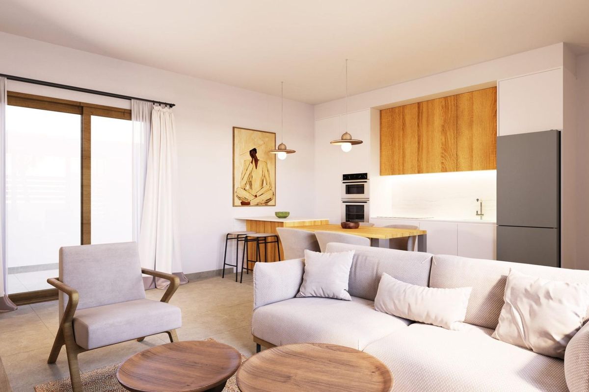 Schlafzimmer mit Terrasse im Bungalow in Torre Pacheco
