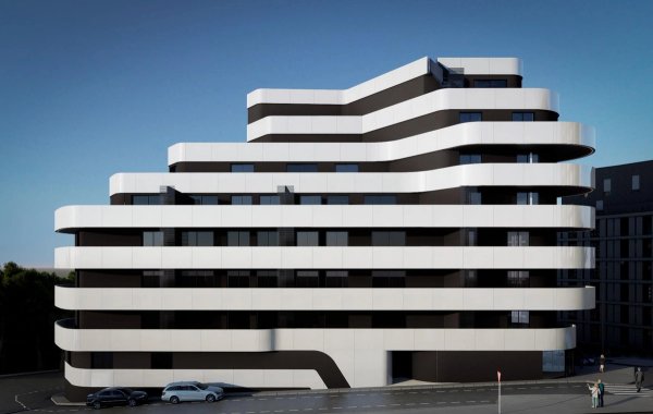 Modern exterieur van een 2-slaapkamer appartement in Calpe, Costa Blanca Noord, Spanje.