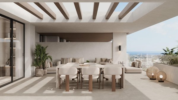 Penthouse met groot terras in Estepona