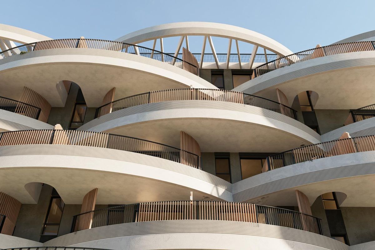 Communal pool in Malaga apartment complex