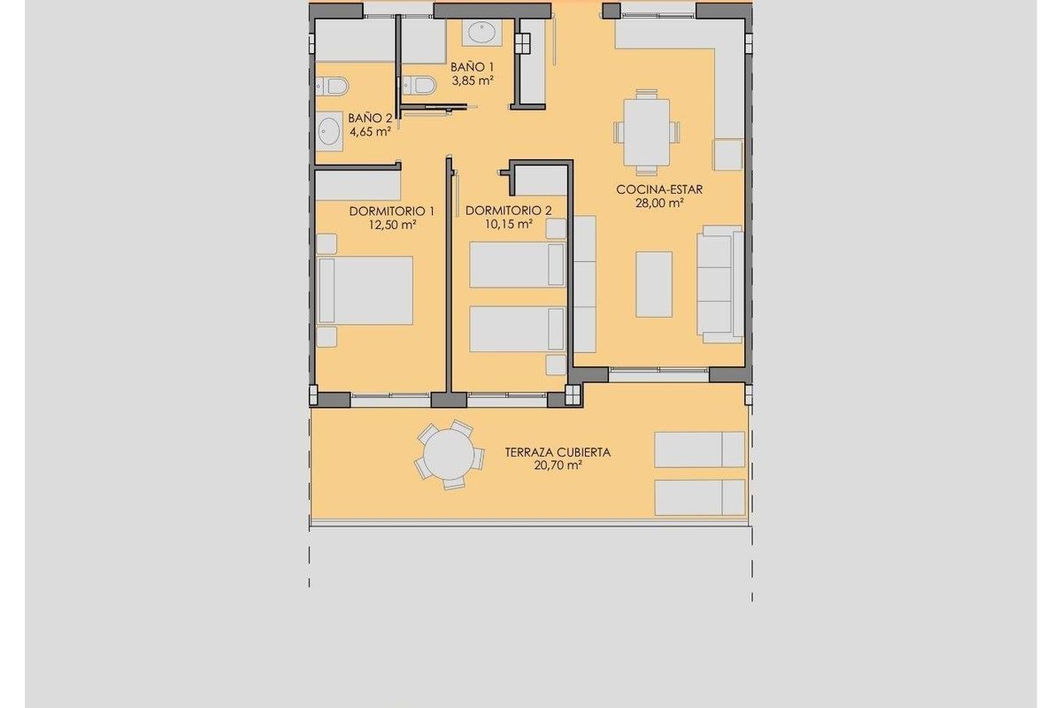 Innenansicht des Apartments Los Alcazares