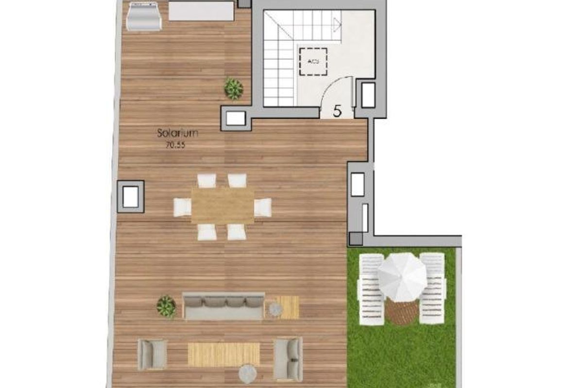 Penthouse floor plan in Santa Pola complex