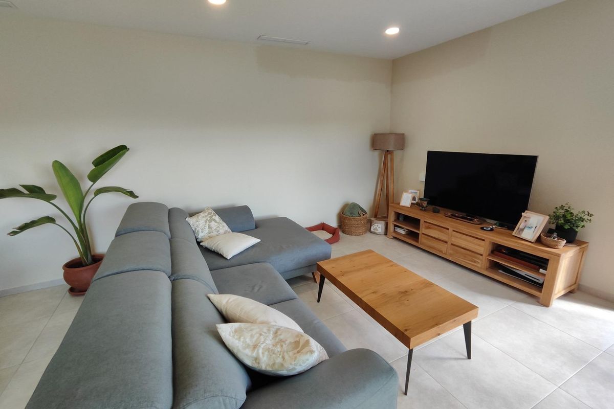 Cozy living room with modern furniture in a villa located in Pinoso, Costa Blanca South, Spain.