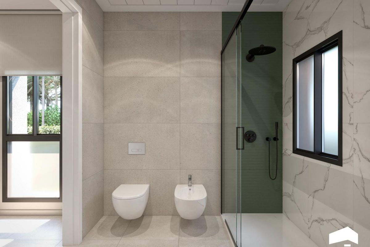 Moderne badkamer in een villa in Torre Pacheco met strak ontwerp en doucheruimte, perfect voor ontspanning.