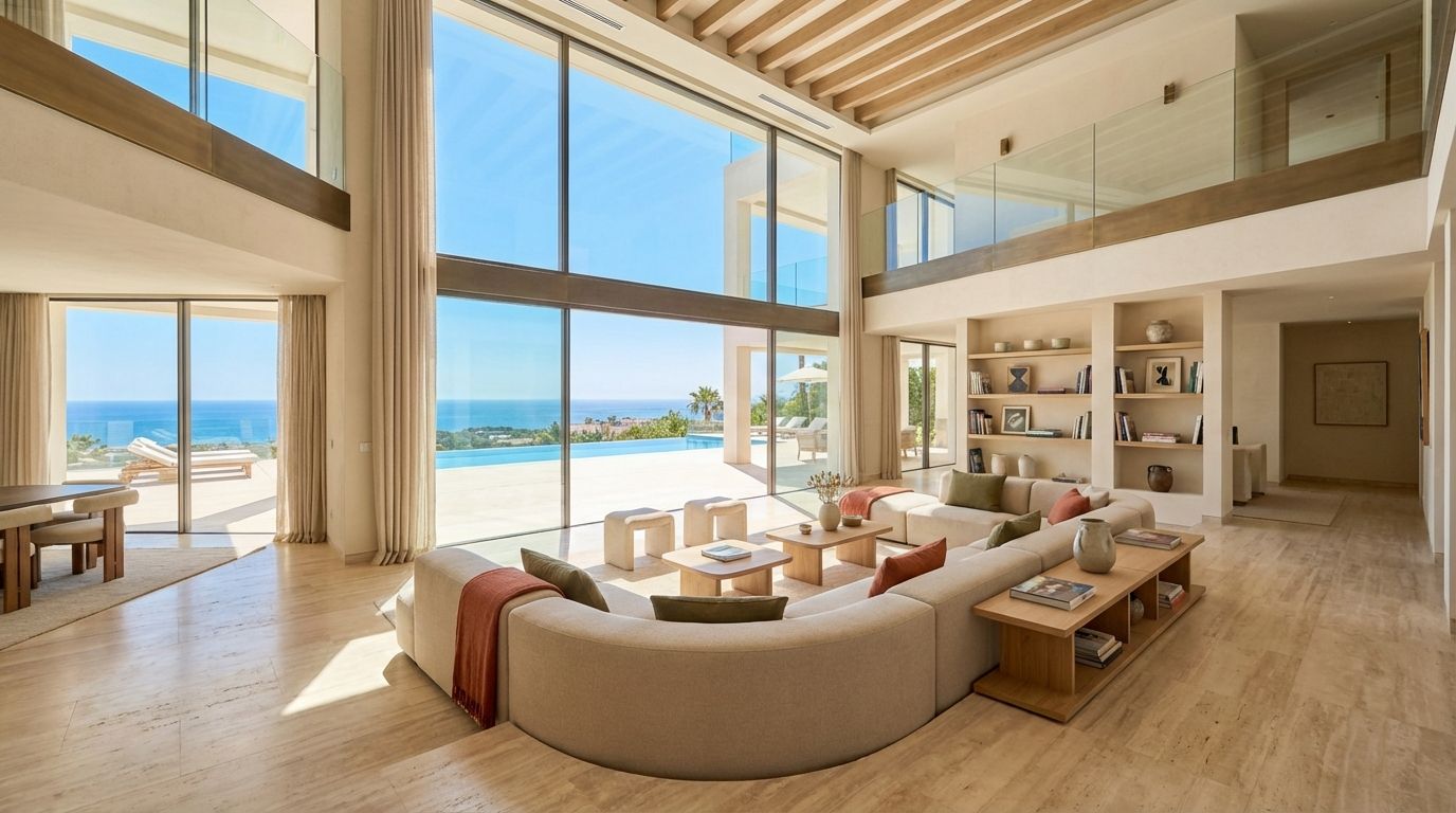 Luxury modern villa in Marbella overlooking the Mediterranean sea