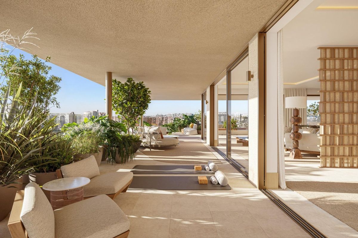 Living room with terrace access in Fuengirola