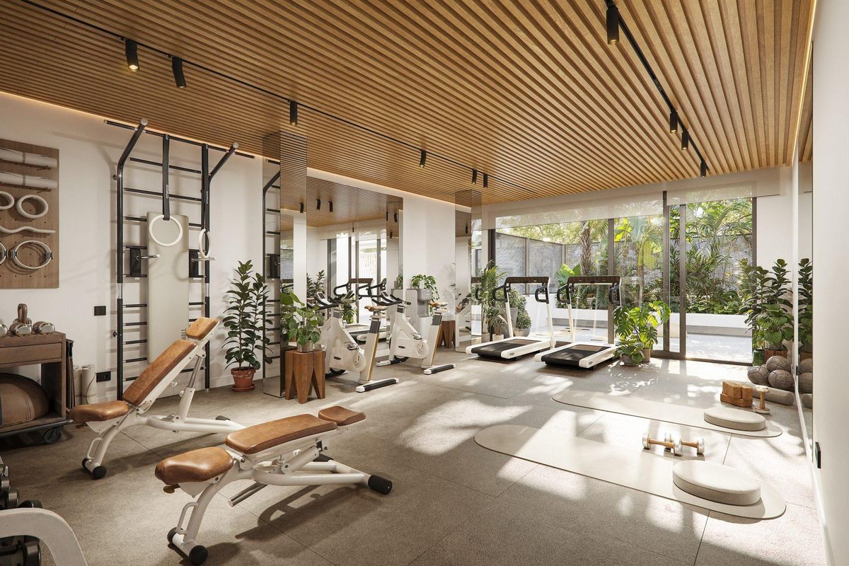 Landscaped courtyard within the complex