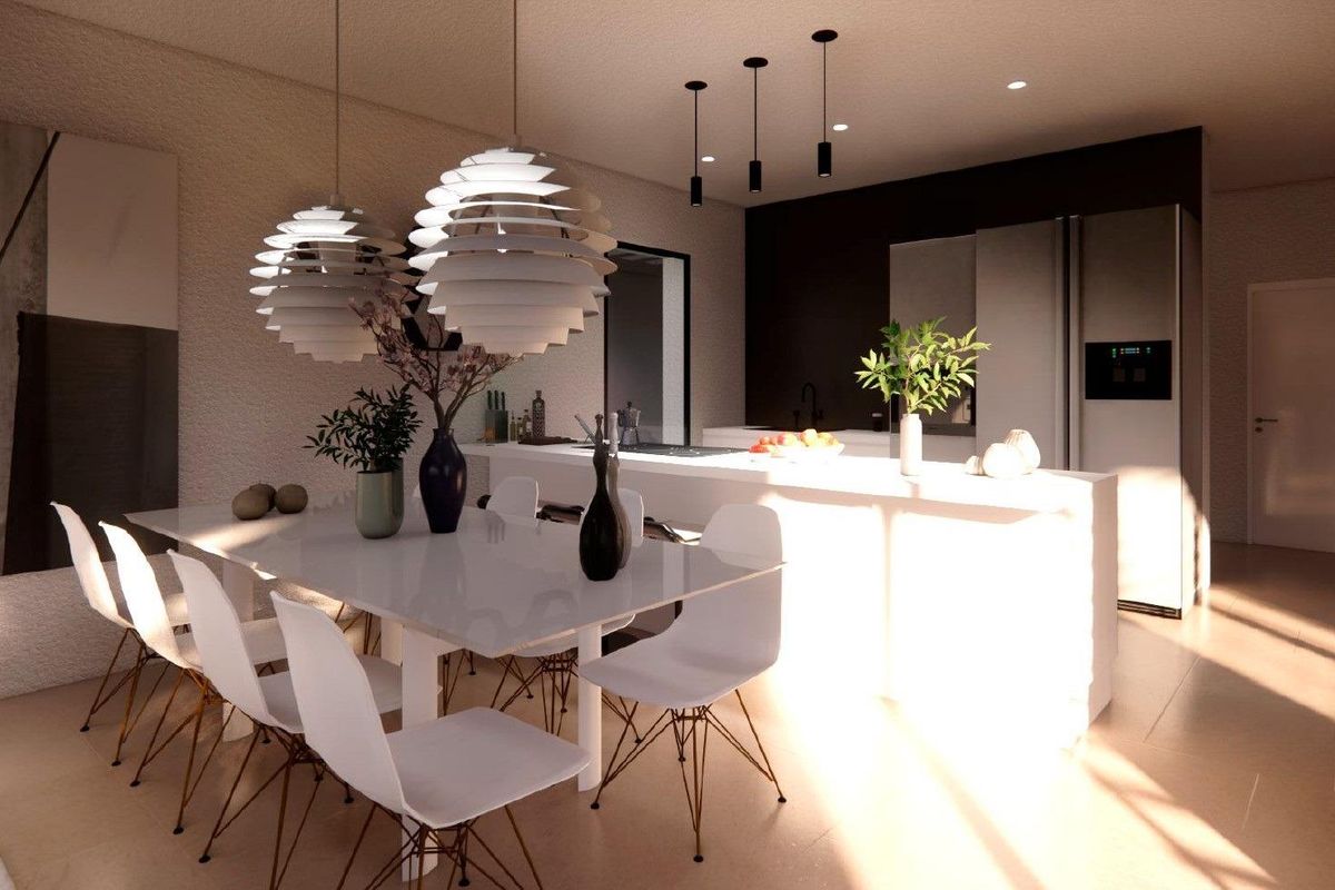 Chique keuken met eetruimte en moderne inrichting in een 3-slaapkamer villa in Torre Pacheco.