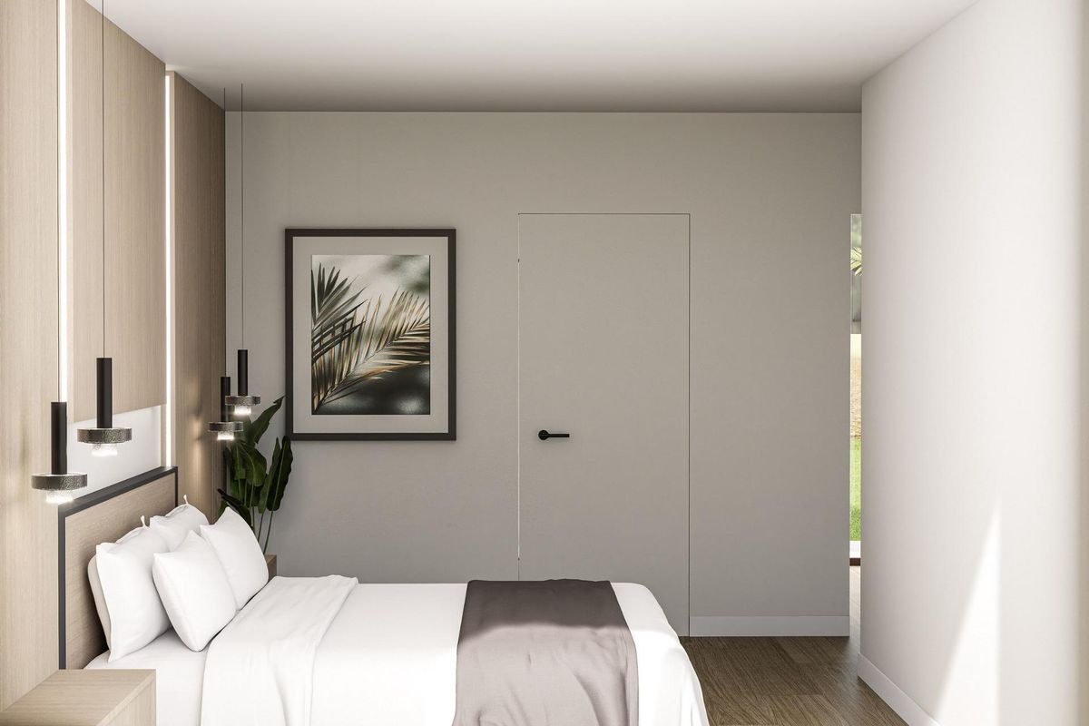 Blick aus dem Schlafzimmer der Villa in Pinoso