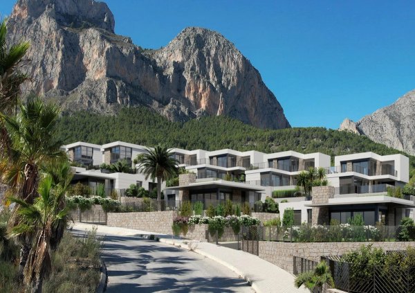 Moderne 3-slaapkamer villa in Polop, Costa Blanca Noord, met prachtig uitzicht op de bergen.