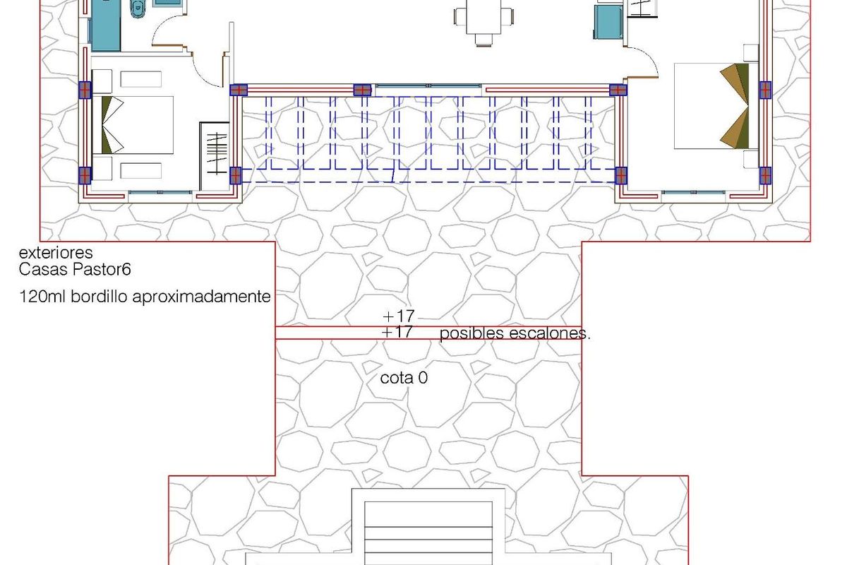 Plattegrond van een ruime 3-slaapkamer villa in Pinoso, met lay-out en kamerindelingen.