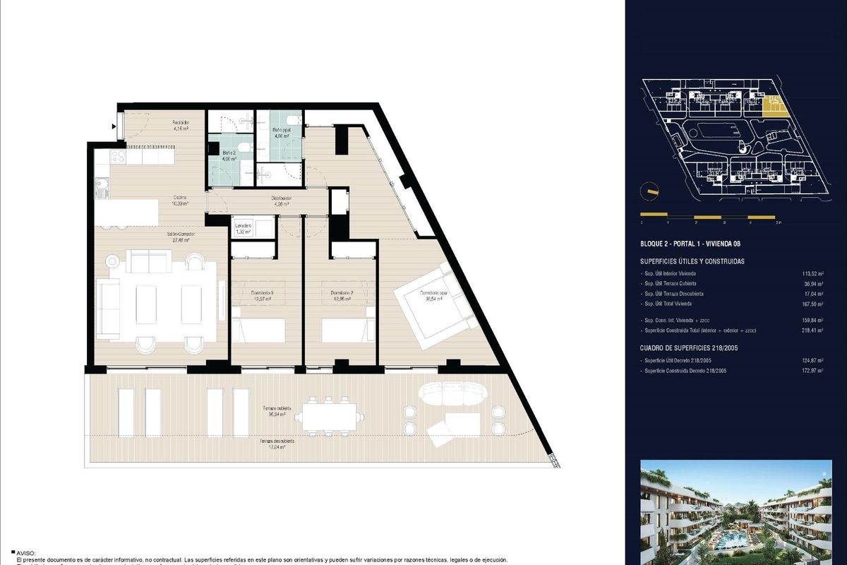 Plattegrond van een ruime 3-slaapkamer benedenwoning in Marbella, met details over indeling en kamerindelingen.