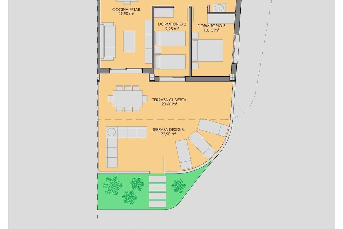 3 hálószobás földszinti apartman Los Alcazares terasz - Kép 20