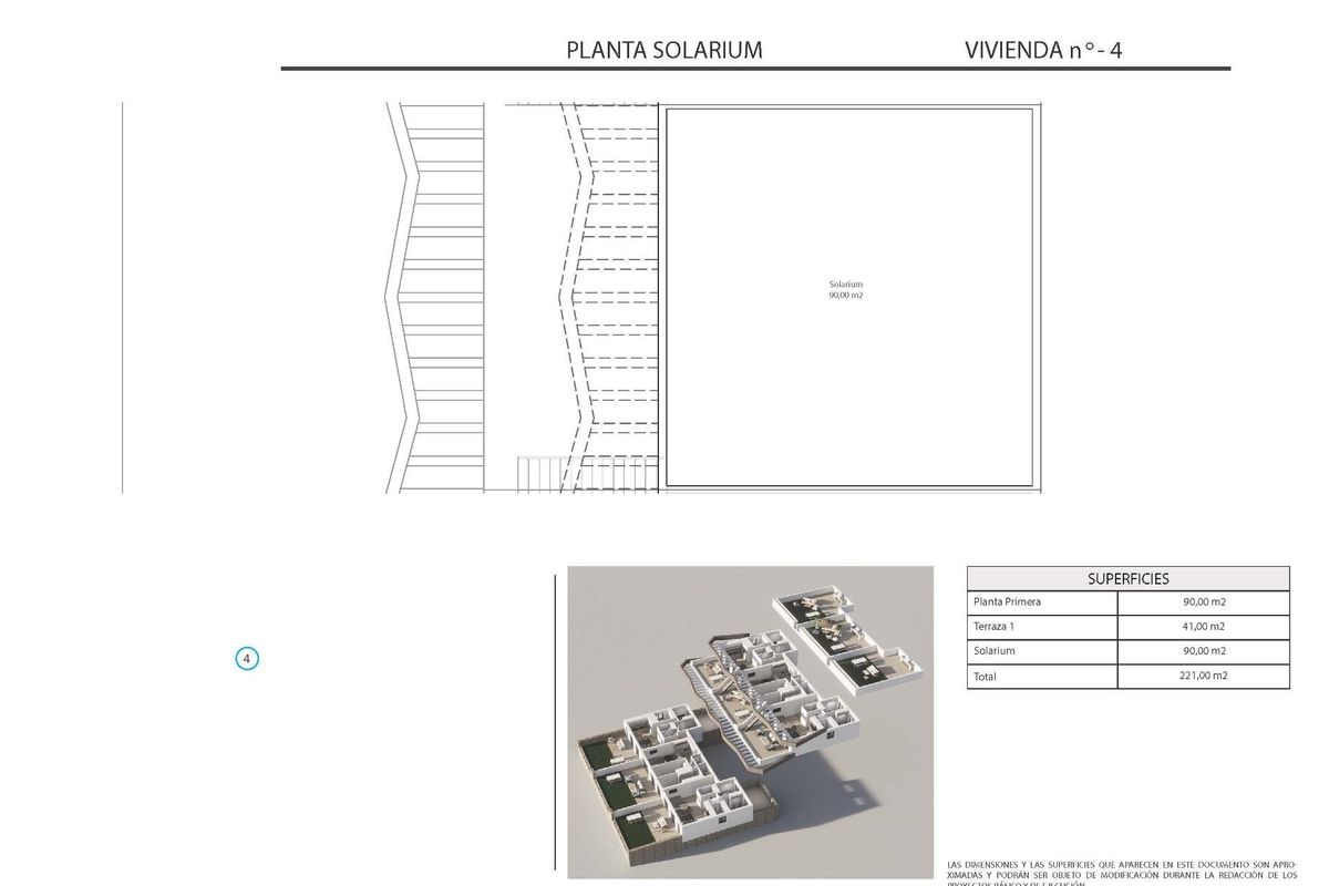 Solariumplan voor een moderne bungalow in Finestrat, ontworpen voor buitenleven.