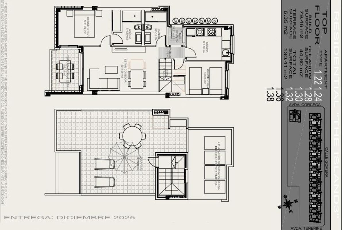 Plattegrond van een 2-slaapkamer bungalow in Torrevieja, ontworpen voor modern leven.