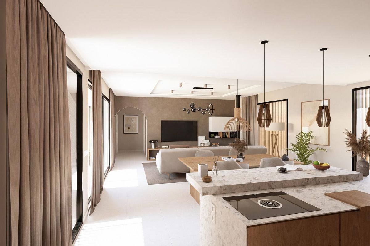 Open keuken en woonruimte in de 3-slaapkamer villa in Baños y Mendigo, met een modern ontwerp.