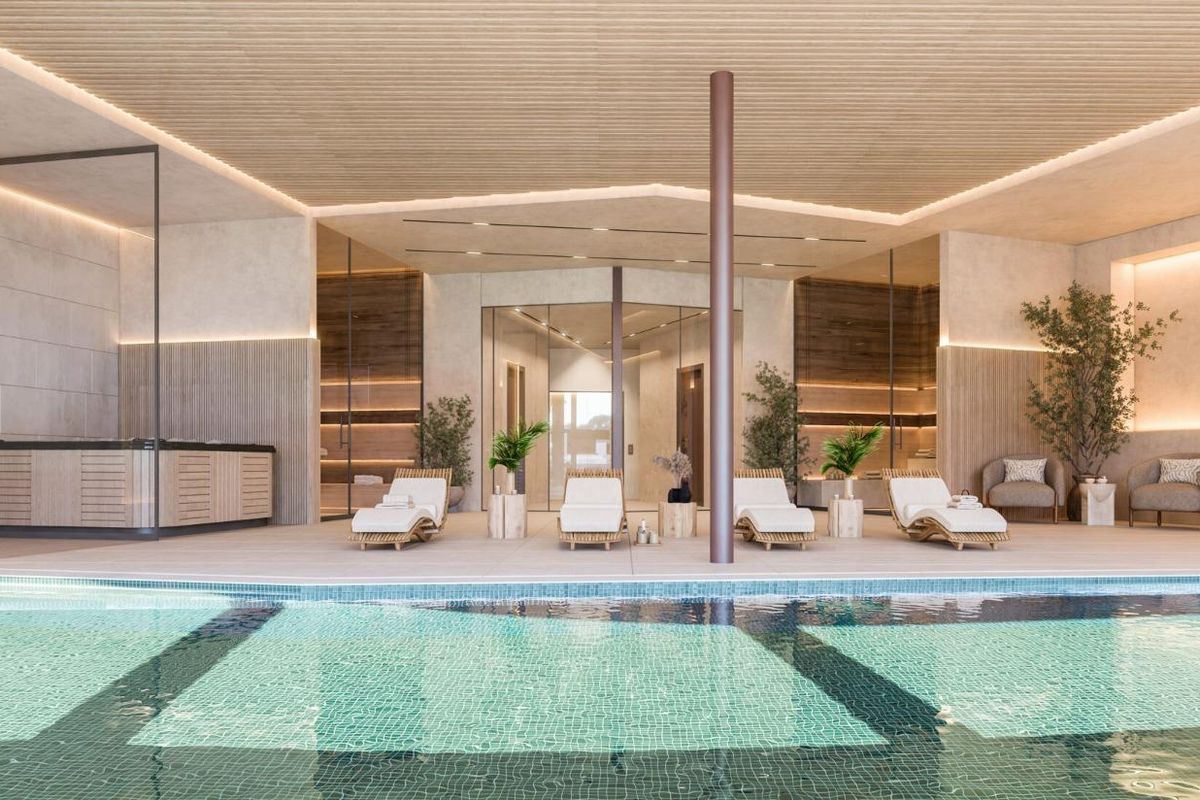 Communal pool in gated Marbella community