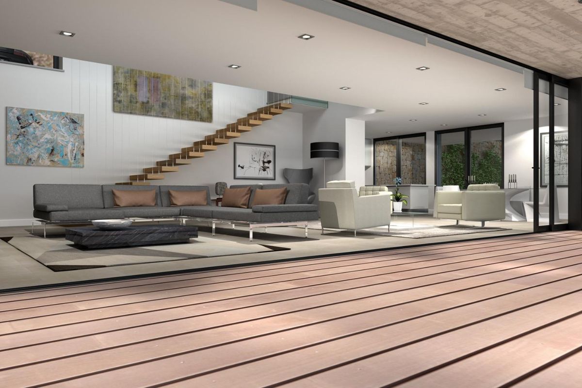 Schlafzimmer mit Zugang zur Terrasse