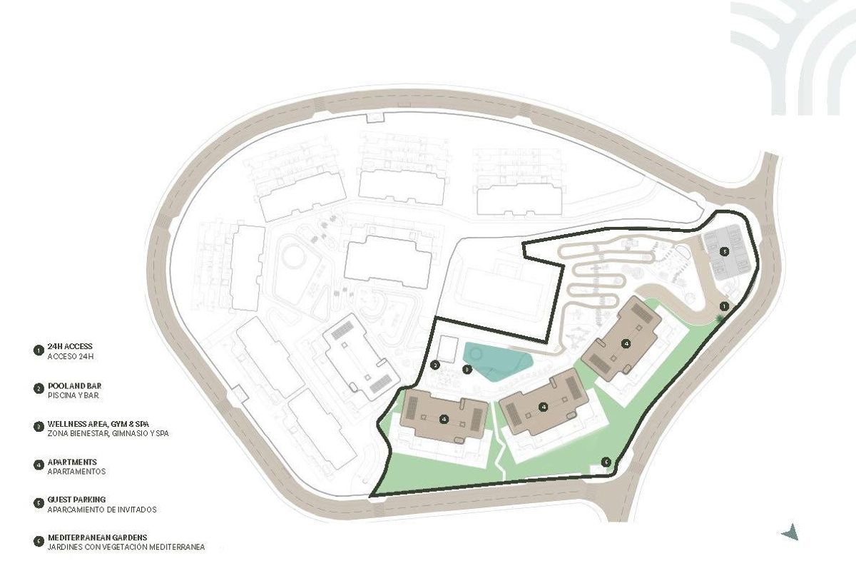 Plattegrond van een 3-slaapkamer penthouse in Casares, Costa del Sol, met indeling en voorzieningen.