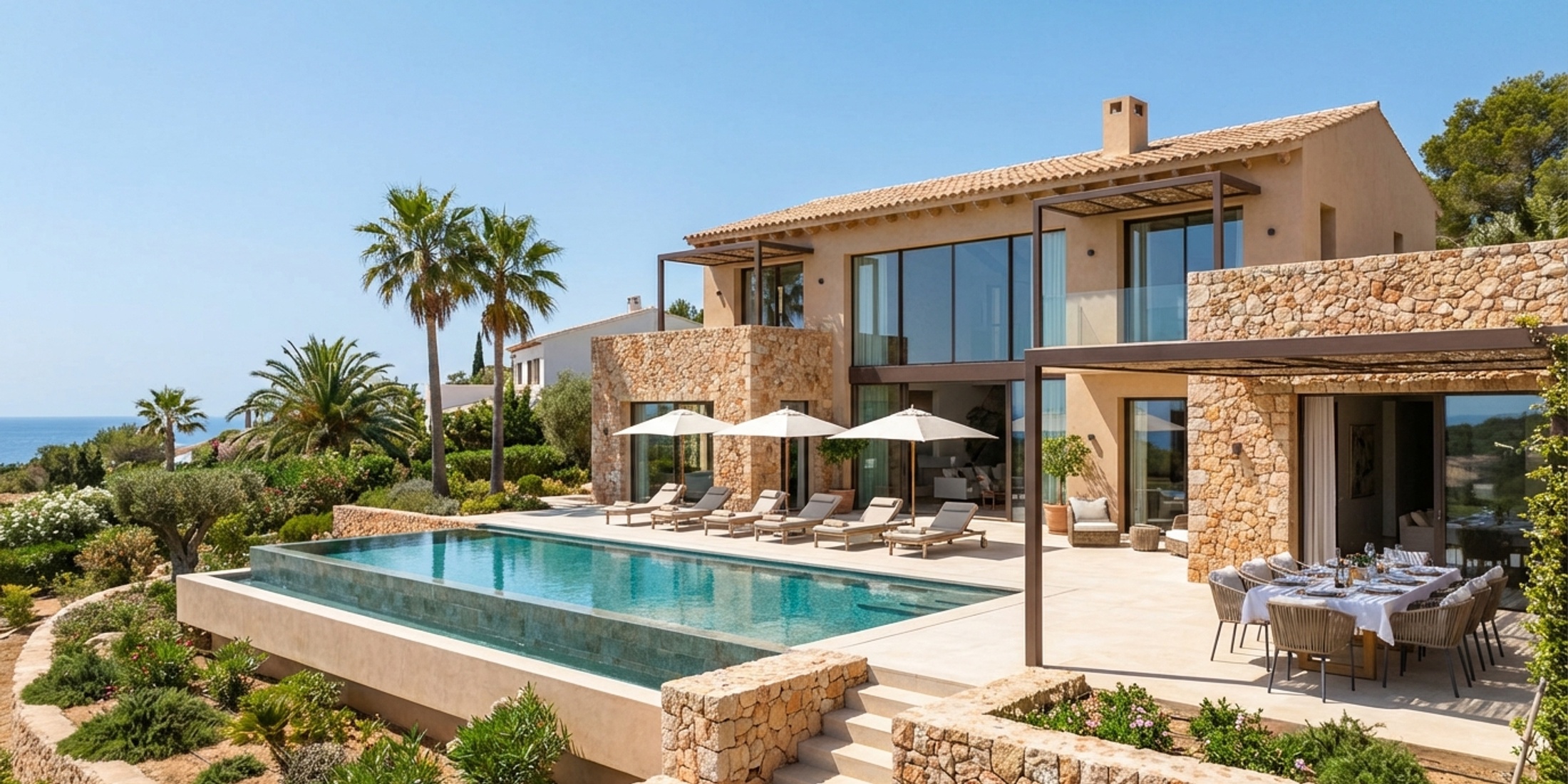 Modern villa in Spain with swimming pool ready for holiday rentals