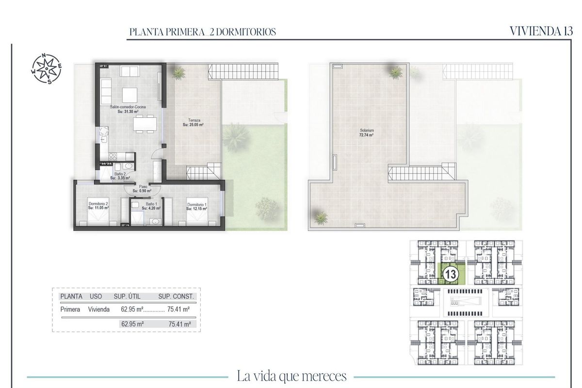 Floor plan of a 2-bed bungalow showcasing spacious rooms in Alhama De Murcia, Costa Calida.