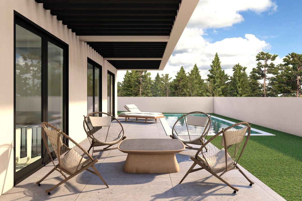 Badkamer met moderne afwerking in villa