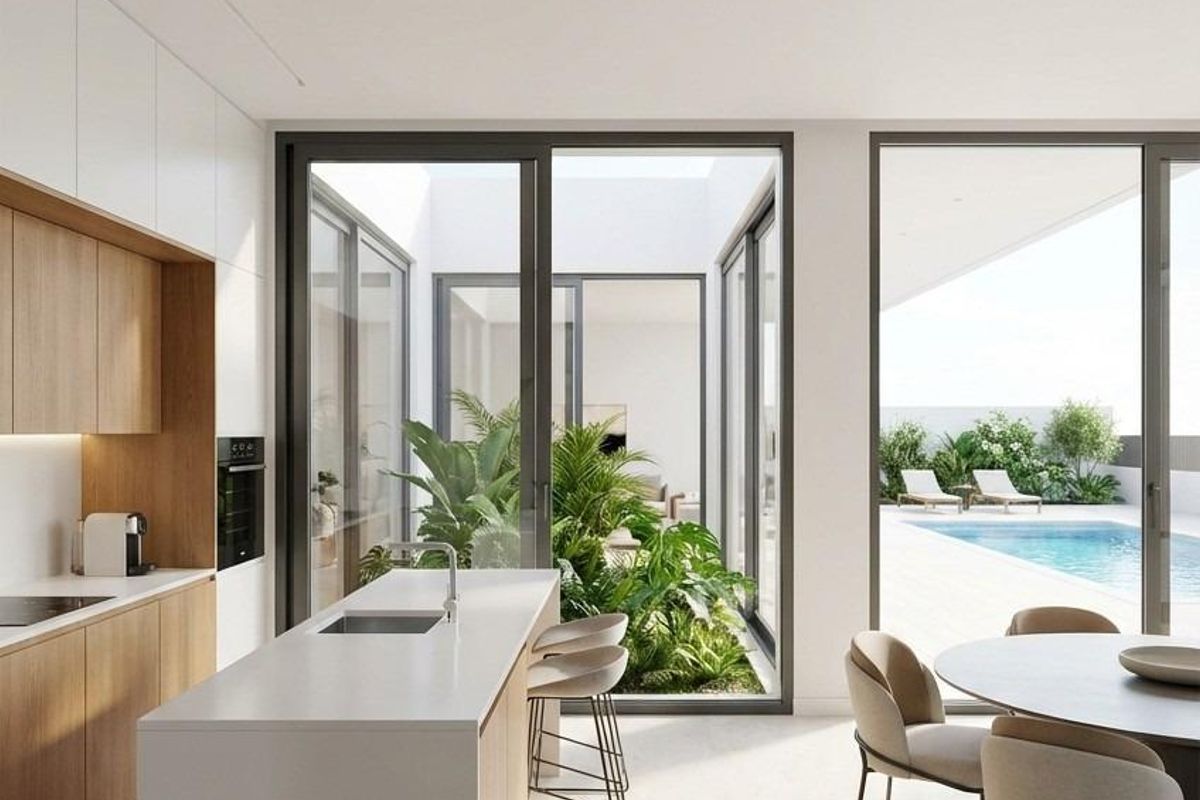 Open-plan living space in Pinoso villa