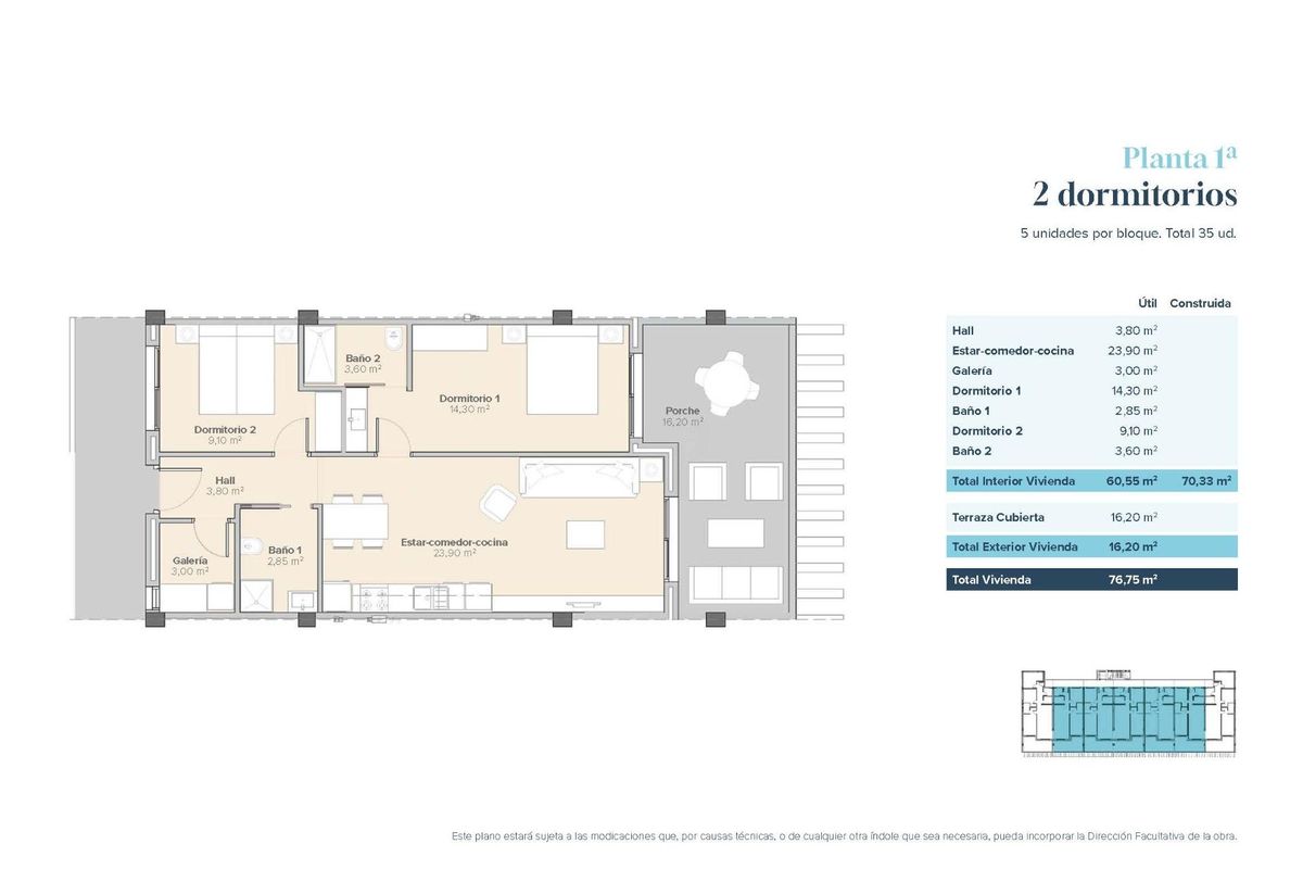 Zweites Schlafzimmer der Wohnung in Vera