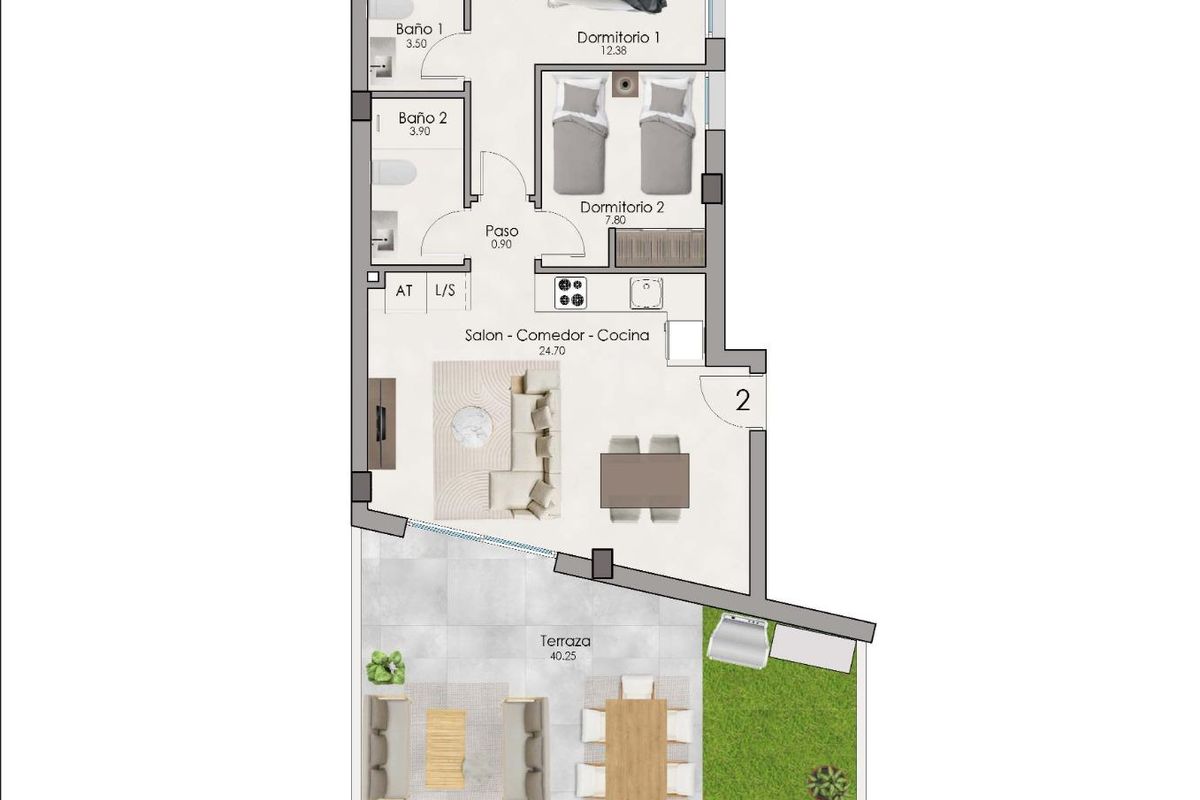 Parkeerplaats bij penthouse Santa Pola