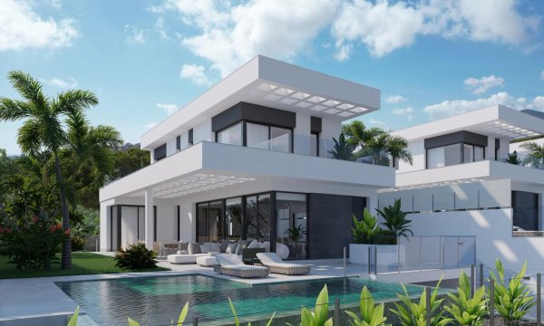 Moderne villa met 3 slaapkamers en zwembad, gelegen in Finestrat, Costa Blanca Noord, Spanje.