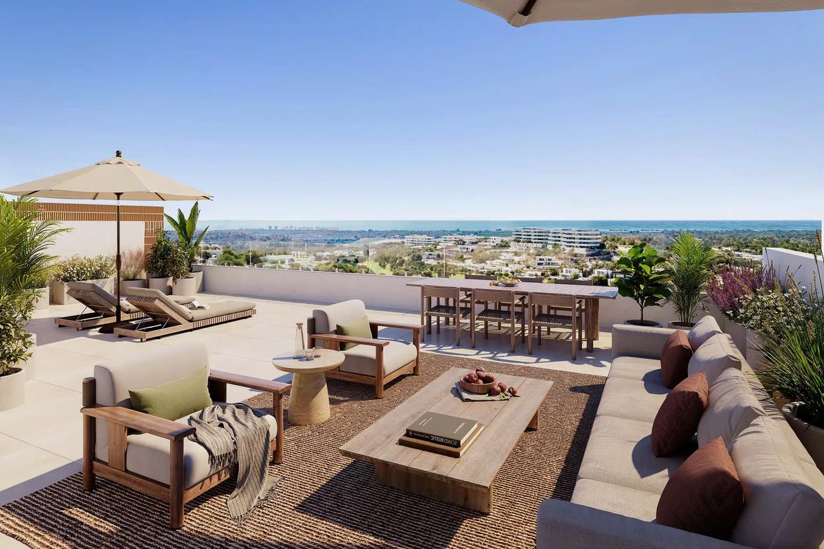 Living room with garden view Las Colinas