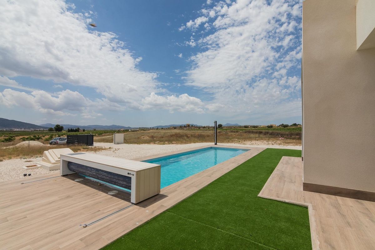 Outdoor space of the villa offering scenic views and a relaxing environment, located in Pinoso, Costa Blanca South.