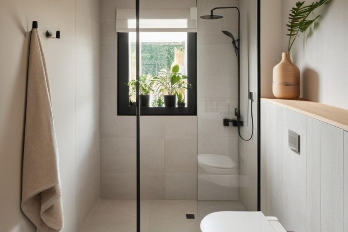 Badkamer met elektrische vloerverwarming