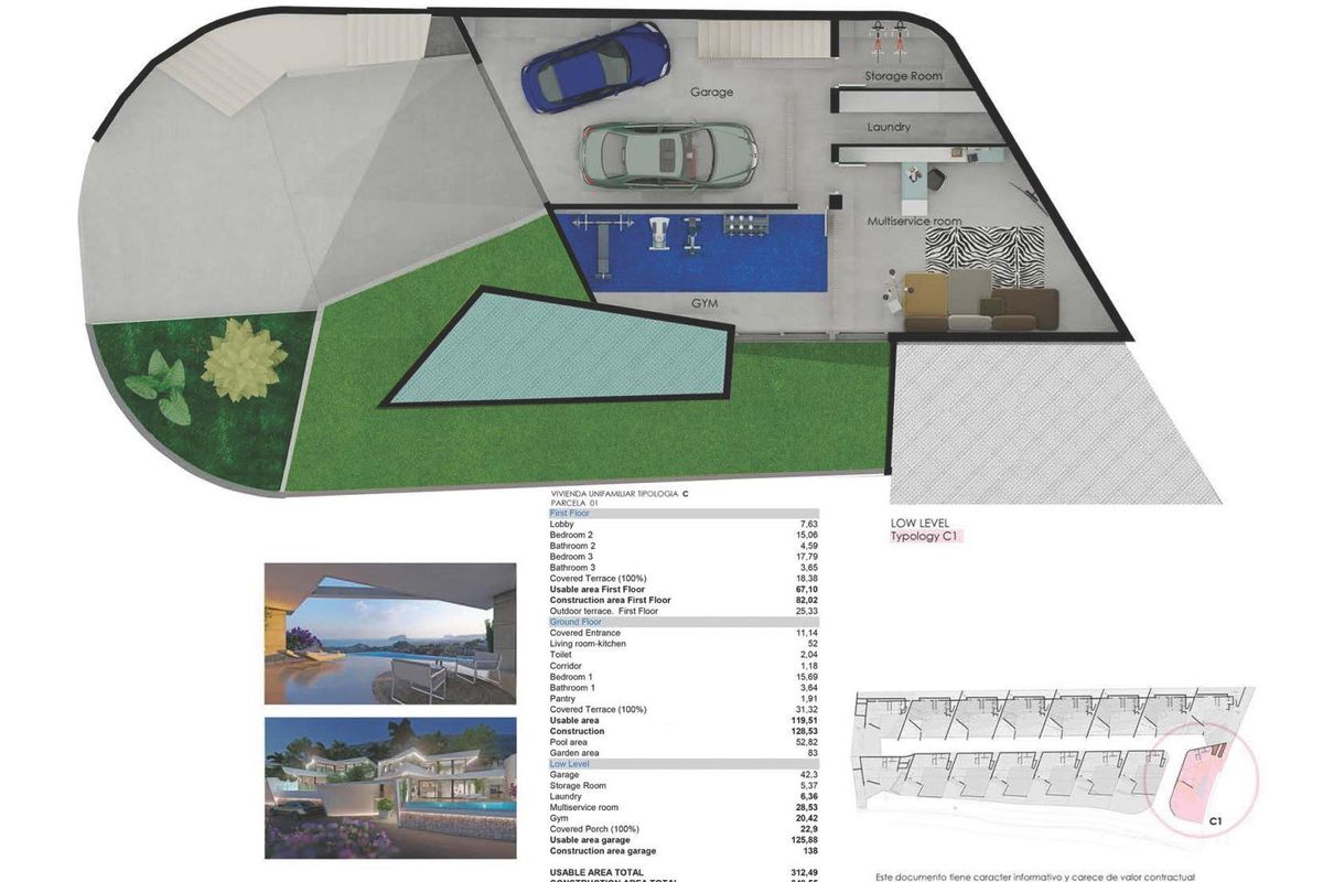 Aerial view of villa location in Costa Blanca