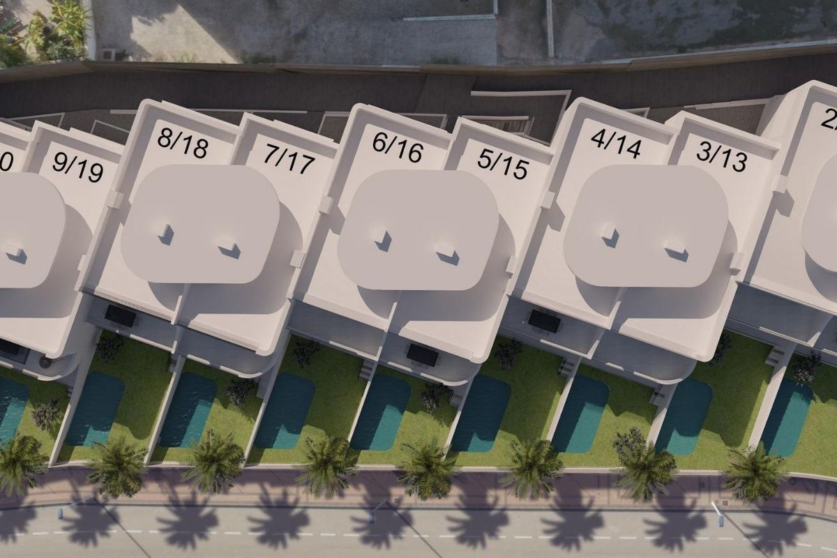 Luchtfoto van het appartementencomplex met meerdere units in Torrevieja, Costa Blanca.