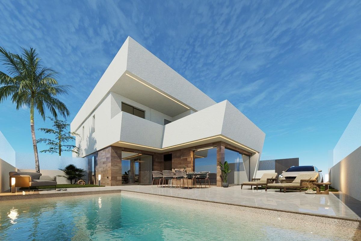 Modern architectonisch ontwerp van een 3-slaapkamer villa in San Pedro del Pinatar.