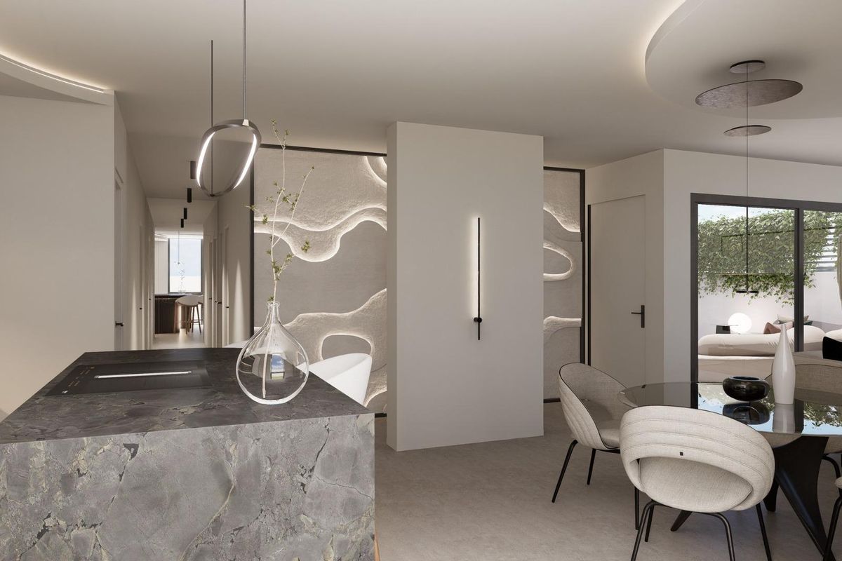 Stijlvolle keuken in villa in Rojales, met hedendaags ontwerp en hoogwaardige afwerkingen.