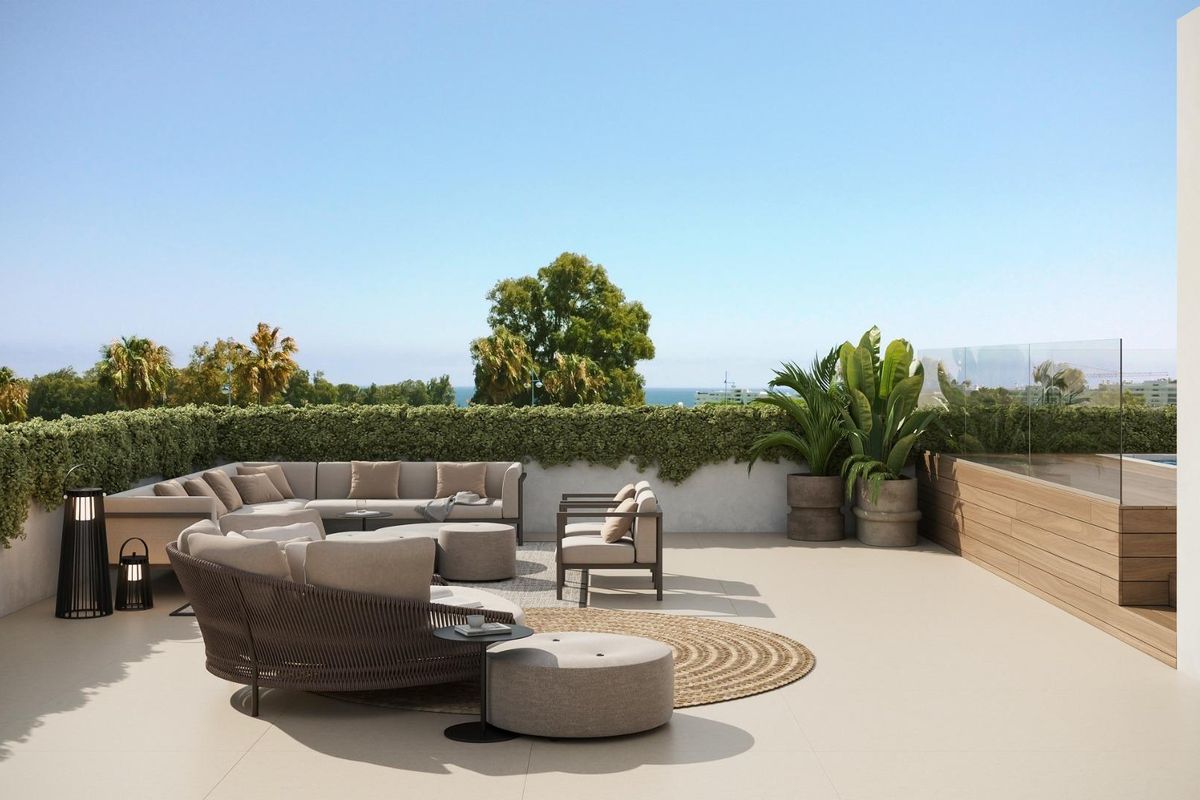 Terrace view from Marbella penthouse