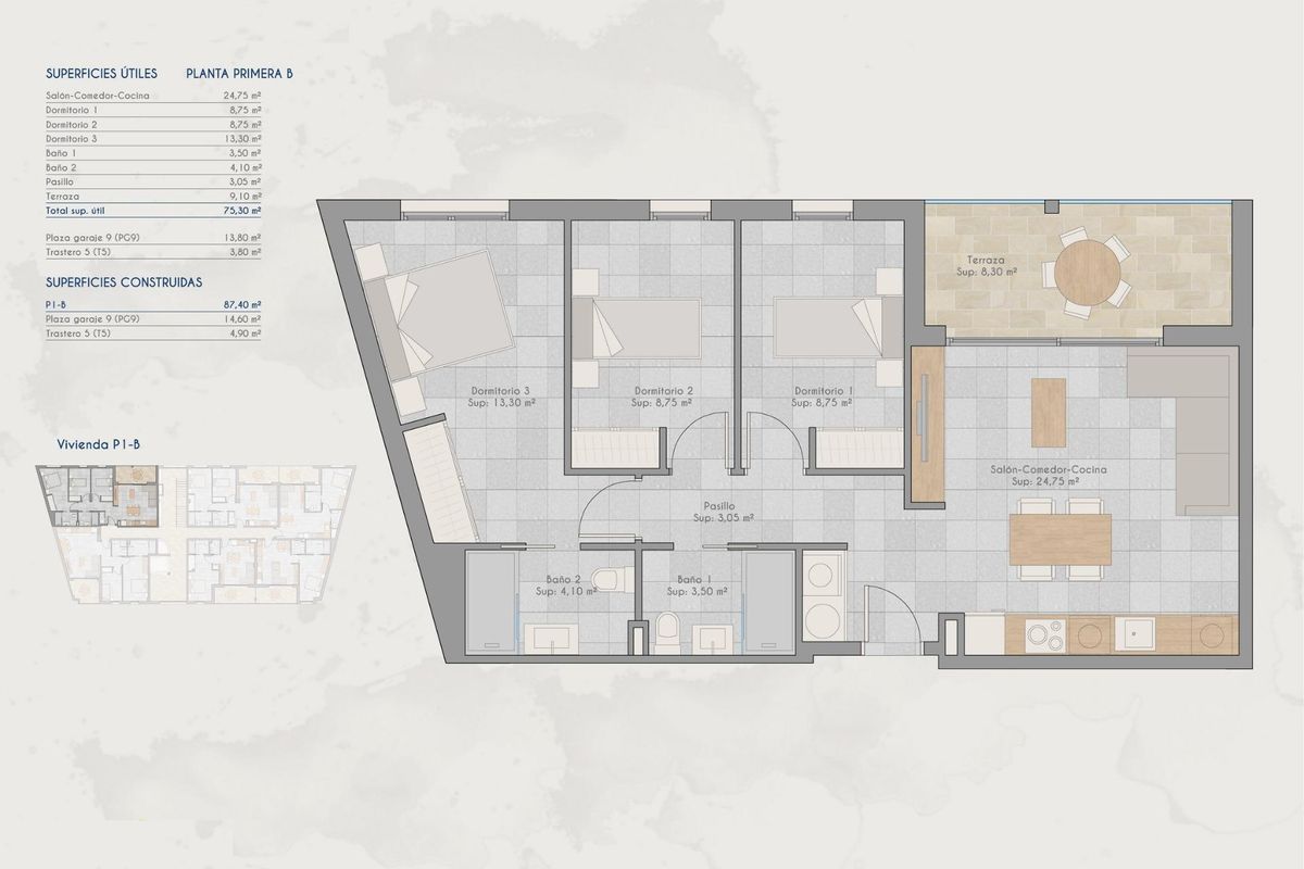 Eetruimte in San Pedro appartement