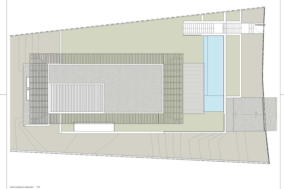 Plattegrond van de villa met efficiënte indeling van binnen en buiten voor luxe wonen, Marbella.