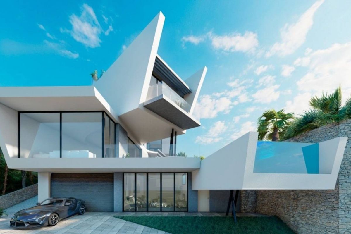 Unieke architectonische villa in Orihuela Costa, met een modern ontwerp en elegante lijnen.