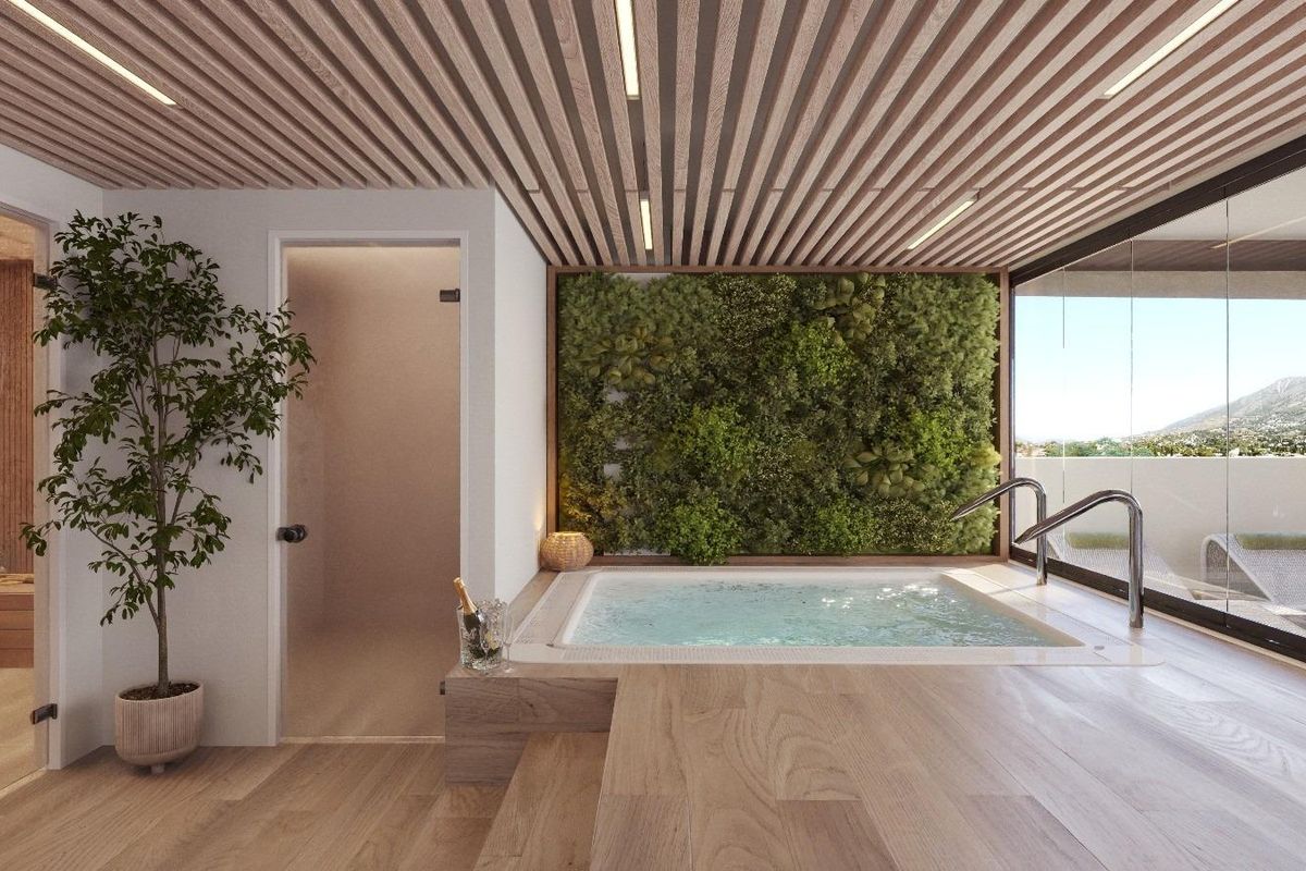 Gemeenschappelijke tuin van het appartementencomplex in Fuengirola